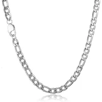 LuxusKollektion Ketten und Armband Set Herren Edelstahl Panzerkette 9mm - Silber 45-65cm Figaro-Halskette