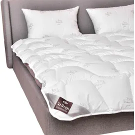 sei design heimtextilien inh. i. richter SWAN Sommer Faserbett Luxusklasse 155x220 - leichte Mikrofaser Bettdecke der - 150g/m2, - Weiß