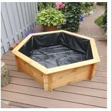 Hochteich promadino Miniteich 6eck-Hochteich, honigbraun mit Teichfolie 170 x 14