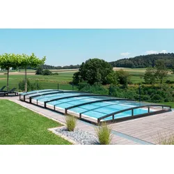 Schienenlose Pool-Überdachung / Pool-Abdeckung SkyCover® Liberty 4.5x8.5m ohne Schienen