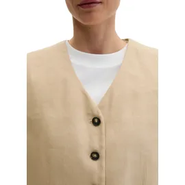 Marc O'Polo "aus Viskose-Leinen-Stretch", Damen, Gr. 34, sandpaper, Obermaterial: 53% Leinen, 45% Viskose, 2% Elasthan. Futter: 100% Baumwolle, unifarben, regular fit, V-Ausschnitt, Westen Anzugweste