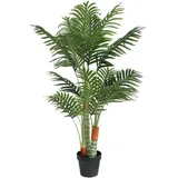 vidaXL Palme Künstlich mit 3 Stämmen Grün 120 cm PP