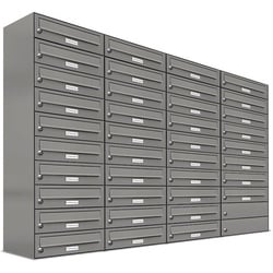 AL Briefkastensysteme Wandbriefkasten 38er Premium Briefkasten Aluminiumgrau RAL Farbe 9007 für Außen Wand grau