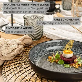 sänger geschirr Sänger Pastaschalen Set Sydney, Teller, Grau,