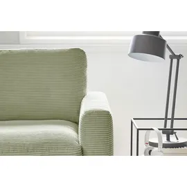 KAWOLA Ecksofa Cara Cord Recamiere links olivgrün