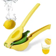 Relaxdays 10 x Zitruspresse manuell, 2 in 1 Gelb,Grün