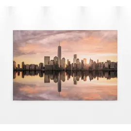 A.S. Création A.S. Leinwandbild »Skyline NY«, New York, (1 St.), Skyline Bild Keilrahmen Großstadt, 87265836-0 grau, orange, gelb B/H: 90 cm x 60 cm