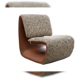 KAWOLA Loungesessel HAZEL Kunstleder/Strukturstoff 70 x 80 x 80 cm Beige/Braun