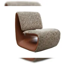 KAWOLA Loungesessel HAZEL Kunstleder/Strukturstoff 70 x 80 x 80 cm Beige/Braun