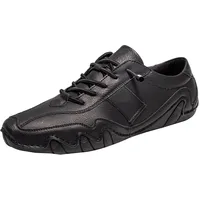 Barfußschuhe Herren Damen Leder Rutschfester Barfuss Schuhe Wasserdichte und Atmungsaktive Ergonomischer Orthopädische Barfussschuhe Low Top Outdoor Bequeme Barefoot Shoes Für Unisex - 39 EU