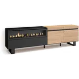 SKRAUT HOME Lowboard, Eiche, Holzwerkstoff, Rechteckig, 35x57x200 cm, Wohnzimmer, Wohnwände, Lowboards, Lowboards stehend