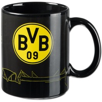 BVB Borussia Dortmund Borussia Dortmund, BVB-Zaubertasse mit Skyline, Schwarz