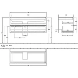 Villeroy & Boch Villeroy und Boch Antao Waschtisch-Unterschrank K06000HN 118,8x50,4x49,3cm, ohne Frontstruktur, honey oak