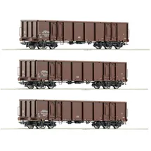 Roco 3-tlg. Set: Offene Güterwagen der DR 6600103 H0