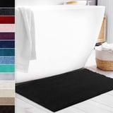 Floordirekt Badematte Sky Soft | Eckig & Rund | Badezimmerteppich | Extra flauschig | rutschfest & Schnell trocknend | Viele Farben & Größen (Rund | Ø 95 cm, Schwarz)