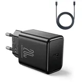 Joyroom JR-TCF06 USB-C PD 20W Wandladegerät + USB-C-Kabel – Schwarz