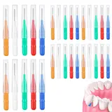 NXPUXP 30 Stücke Interdentalbürste,Doppelseitige Silikon-Interdentalbürsten,Slim Brush,Eckige Interdentalbürste,für Sehr Enge Zahnzwischenräume