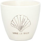 Greengate Latte-Macchiato-Glas Vive la mer Latte Cup white 0,35l, Stoneware