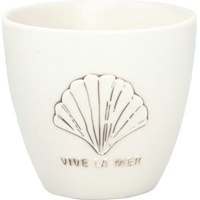 Greengate Latte-Macchiato-Glas Vive la mer Latte Cup white 0,35l, Steingut