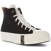 Converse Damen Chuck Taylor All Star Lift Platform Tortoise Sneaker, Black Egret Tawny Owl, 36 EU - 36 EU