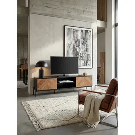 KADIMA DESIGN V-Muster TV-Lowboard 163x40x45 cm Schwarz Metall/Spanplatte