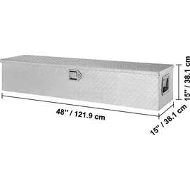 Vevor 1219 x 381 x 381 mm Werkzeugkasten für Lkw-Ladefläche, Abschließbar 177 L Truckbox Werkzeugbox Aufbewahrungs-Werkzeugkasten, 50 kg Tragfähigkeit Werkzeugkiste Organizer für Wohnmobil, PKW usw.
