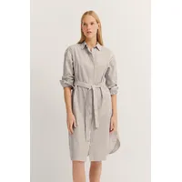 Bugatti Hemdblusenkleid Blusenkleider Gestreift Cognac 48