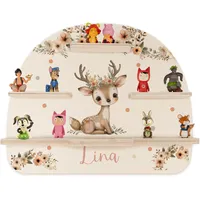 Kidsmood - Tonie Regal fürs Kinderzimmer– Liebevoll gestaltetes Wandregal mit abgerundeten Ecken & Kanten für Toniebox 2 mit Namen & Metallplättchen | Personalisierte Geschenke für Kinder