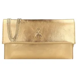 Patrizia Pepe Fly Clutch Clutch Tasche Leder 27 cm  goldfarben