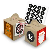 itenga Adventskalender Würfel Schachteln zum Befüllen mit Karte und Zahlen