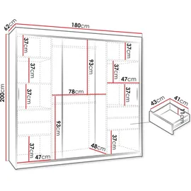 Mirjan24 Schwebetürenschrank Selfie 180 x 180 x 0 cm Beige