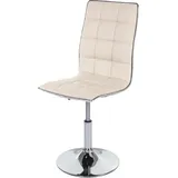Esszimmerstuhl Hhg 272, Stuhl Küchenstuhl, Höhenverstellbar Drehbar, Kunstleder Creme