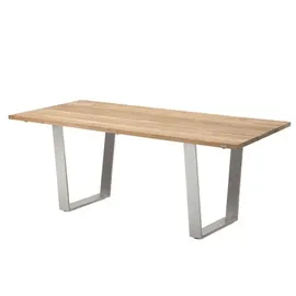 Niehoff Noah Gartentisch 160 x 95 x 76 cm Teak gebürstet/silber