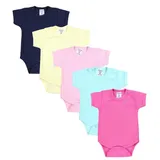 TupTam Baby Body Mädchen 5er Pack – Kurzarm Body Baby aus Baumwolle, Ideal für Sommer und Alltag, Farbe: Farbenmix 1, Größe: 80 - 80
