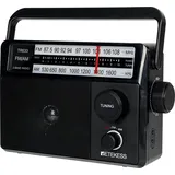 Retekess TR633 Tragbares Radio, AM FM -Radio mit Batterie, Transistor, Kopfhörerbuchse, großer Lautsprecher, einfach für ältere Menschen,Küche,Für Schlafzimmer(schwarz)