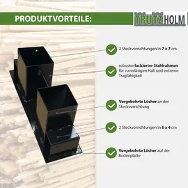 Trutzholm Holzstapelhilfe 2er Set lackierter Stahl 34 x 10 cm schwarz