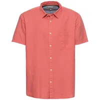 CAMEL ACTIVE Herren Kurzarm Hemd aus einem Leinen-Baumwoll-Mix Rot,