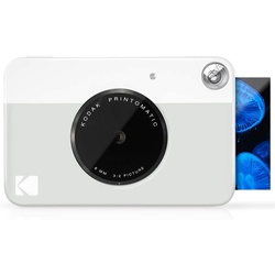 Kodak Printomatic Sofortbildkamera (Vollfarbdrucke auf ZINK 2×3-Fotopapier mit Sticky-Back-Funktion) grau