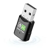 650 Mbps USB WLAN Stick für PC, Dual-Band(2,4GHz+5GHz), Mini WiFi Adapter, WLAN USB-Adapter Internet Stick WLAN Dongle WLAN USB Stick für PC/Desktop/Laptop Windows 7/8.1/10/11/Xp/Vista Plug & Play