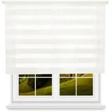 Wellhome Polyester Tag/Nacht Rollo 120 x 175 cm (Breite x Höhe) Cremeweiß