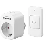Dewenwils Funksteckdosen Mit Fernbedienung	 3680 w	 Magnetische Ein-tasten-schalter	 30 m Reichweite	 Vorprogrammiert	 Kabelloses Steckdosen-set Für Lampen	 Haushaltsgeräte	 Weiß	 1er Set