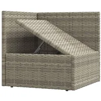 vidaXL 4-tlg. Garten-Lounge-Set mit Kissen, Grau Poly Rattan - Grau