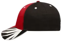 myrtle® beach 6 Panel Craftsmen Cap MB6574, red/black/white 1 Stück, Farbe: red/black/white