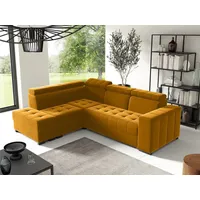 Fun Möbel Ecksofa Schlafsofa Sofa CESENA in Stoff Salvador, Ottomane Links oder Rechts, Bettkästen, verstellbare Kopfstützen gelb