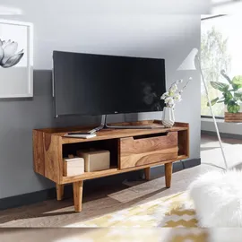 KADIMA DESIGN Lowboard Massivholz 95x44x34 cm TV-Kommode mit Schiebetür, | Gr.: onesize