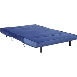 Beliani Schlafsofa Samtstoff 2-Sitzer Marineblau
