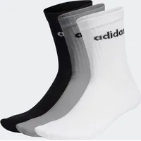 Adidas Linear Crew Cushioned 3 Pairs Crew Socken, Medium Grey Heather/White/Black, XS