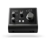Audient Audiointerface iD4 MKII, Class A Konsolen Mikrofon-Vorverstärker (High Speed USB-C, Monitor Mix und Monitor Panning Funktion, 2 Kopfhörerausgänge, Mac/PC/iOS kompatibel), Schwarz, iD MKII