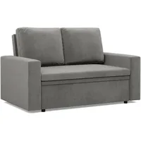 Mebligo - Sofa 2 Sitzer mit Schlaffunktion 148 x 90 x 87 cm NEO Kollektion, Sofa Klein Schlafsofa mit Bettkasten, Sofa Wohnzimmer, Sofa 2 Sitzer, Kleines Sofa grau