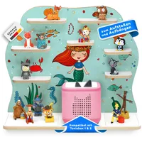 stadtecken Holzregal passend für Toniebox 2 I Geeignet für ca. 50 Tonies I Perfekte Aufbewahrung im Kinderzimmer I Regal zum Aufstellen oder Aufhängen (Meerjungfrau, Groß)